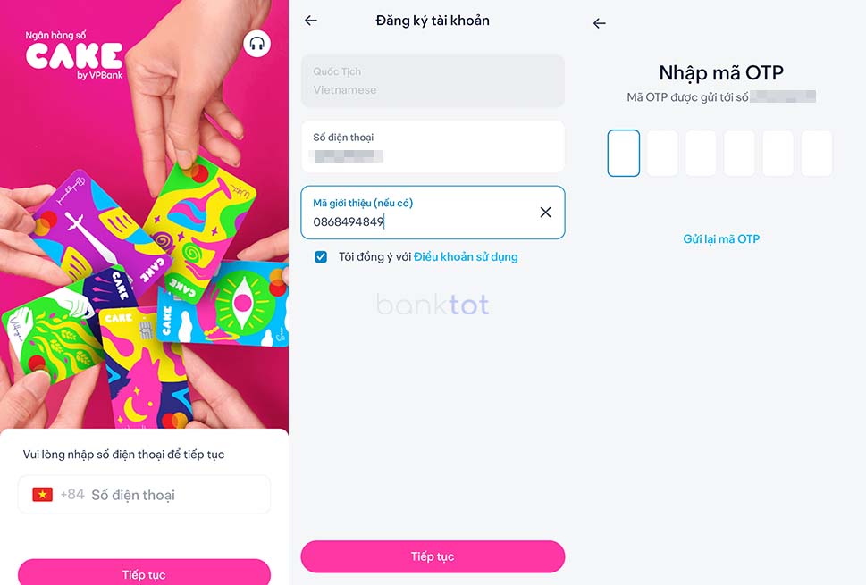 Hướng dẫn mở tài khoản ngân hàng số Cake trên ứng dụng điện thoại