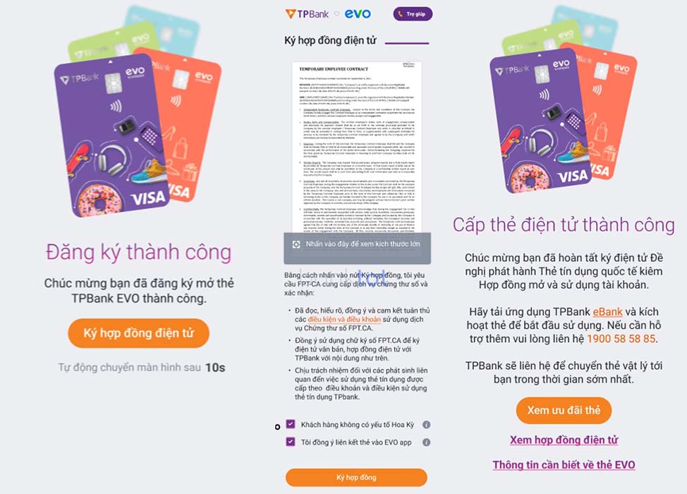 Hướng dẫn mở thẻ tín dụng TPBank Evo