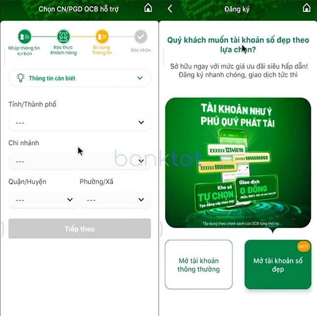 Hướng dẫn mở tài khoản ngân hàng OCB