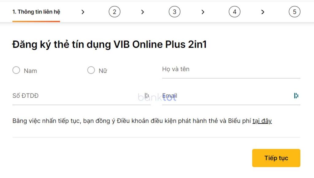 Hướng dẫn mở thẻ tín dụng VIB Online Plus 2in1 tại nhà